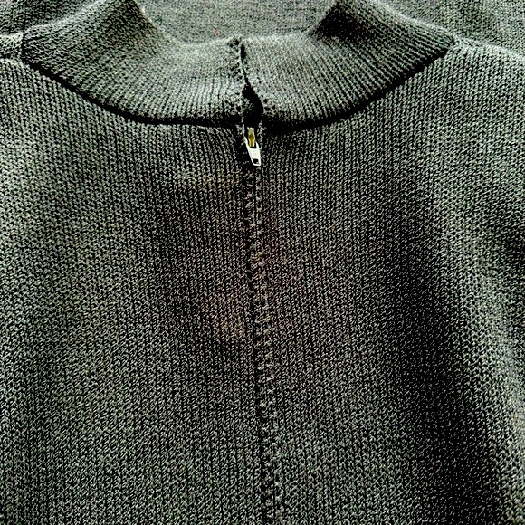 St. John For Saks Fifth Avenue Vintage 80s Knit Mock Neck Black Dress Medium - Picture 10 of 12